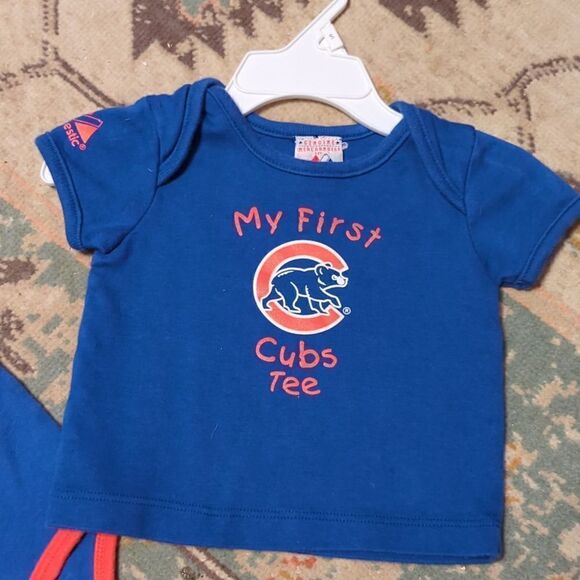 3-9m Infant Chicago Cubs Royal/Red/Heathered Gray Game Time Two-Piece set - Picture 3 of 3